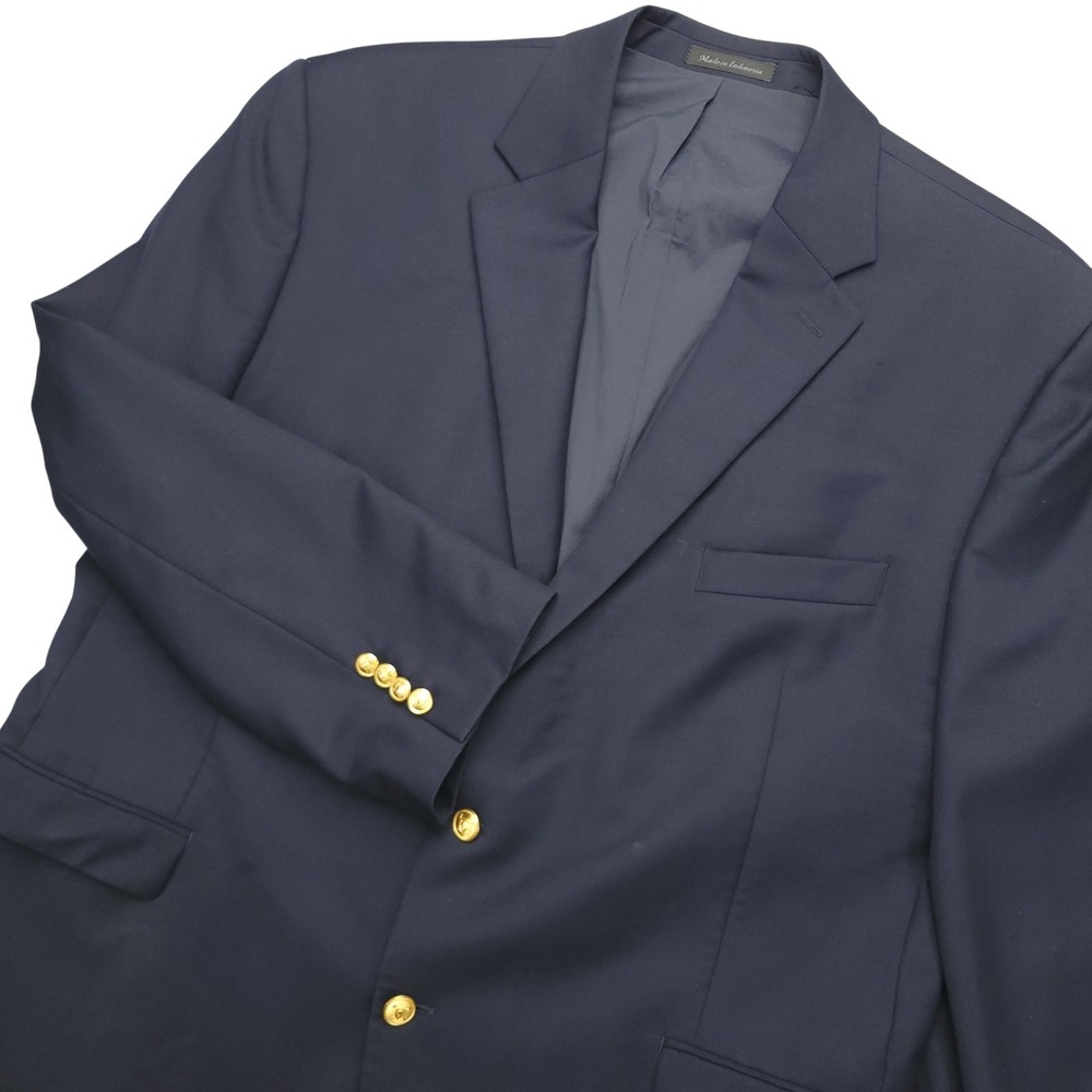 Lauren Ralph Lauren Blazer Mens 48R Blue Wool Gold Button Sport Coat Jacket